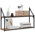 vidaXL Stenná polica Nástenná montáž Staré drevo 80 x 21 x 51 cm – Obrázok 2