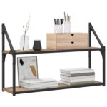 vidaXL Stenná polica Nástenná montáž Dub artisan 80 x 21 x 51 cm – Obrázok 3