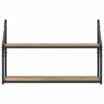 vidaXL Stenná polica Nástenná montáž Dub artisan 80 x 21 x 51 cm – Obrázok 4