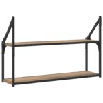 vidaXL Stenná polica Nástenná montáž Dub artisan 80 x 21 x 51 cm – Obrázok 6