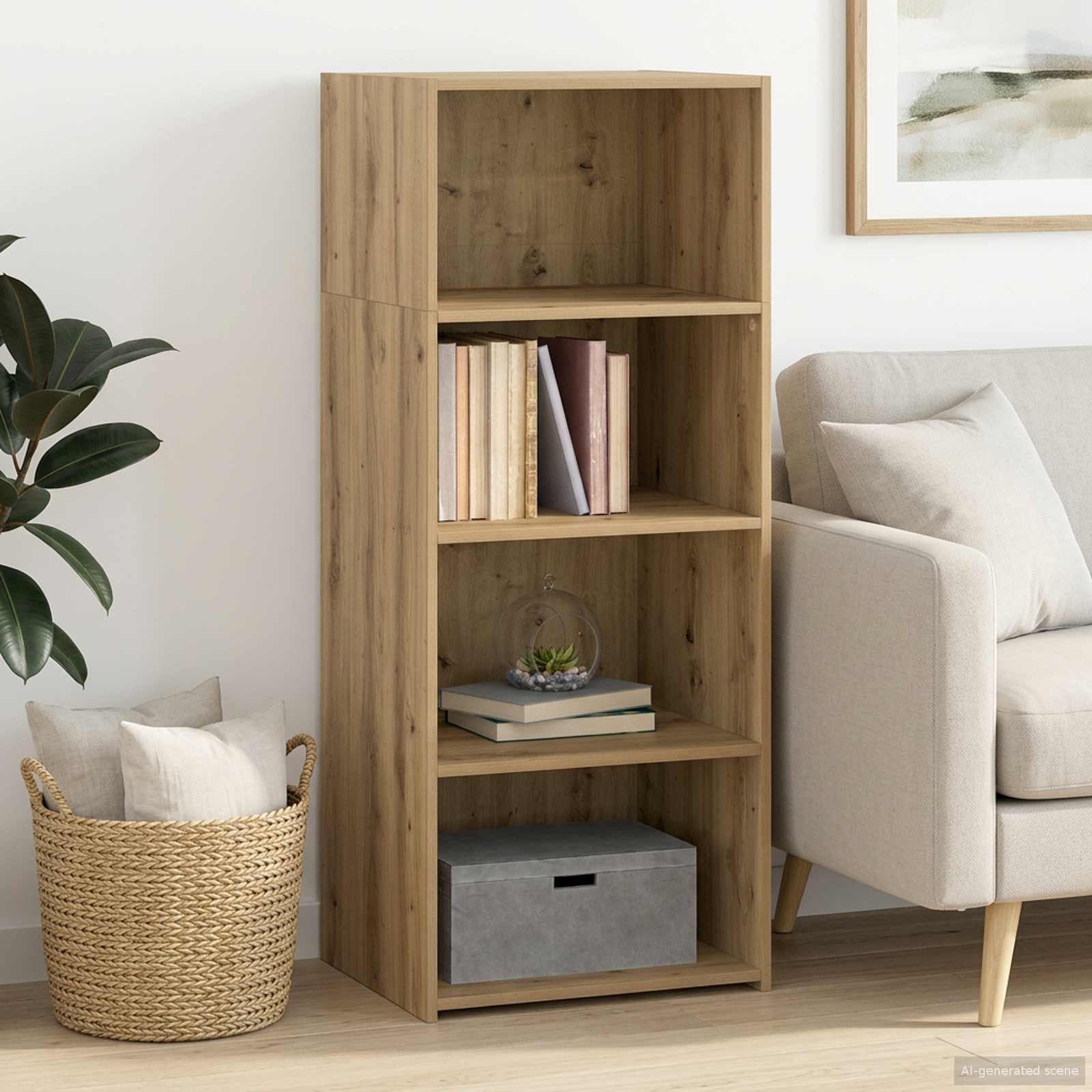 8010942_1.jpg vidaXL Highboard Dub artisan 50 x 41 x 124 cm Kompozitné drevo – Obrázok 1