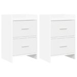 vidaXL Nočné stolíky 2 pcs Biela 40 x 30 x 60 cm Kompozitné drevo