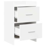 vidaXL Nočné stolíky 2 pcs Biela 40 x 30 x 60 cm Kompozitné drevo – Obrázok 3
