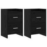 vidaXL Nočné stolíky 2 pcs Čierny dub 40 x 30 x 60 cm Kompozitné drevo