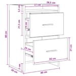 vidaXL Nočné stolíky 2 pcs Čierny dub 40 x 30 x 60 cm Kompozitné drevo – Obrázok 9
