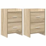 vidaXL Nočné stolíky 2 pcs Dub sonoma 40 x 30 x 60 cm Kompozitné drevo