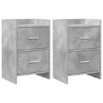 vidaXL Nočné stolíky 2 pcs Betónovo sivá 40 x 30 x 60 cm