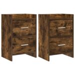vidaXL Nočné stolíky 2 pcs Dymový dub 40 x 30 x 60 cm Kompozitné drevo