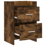 vidaXL Nočné stolíky 2 pcs Dymový dub 40 x 30 x 60 cm Kompozitné drevo – Obrázok 3
