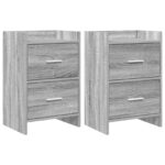 vidaXL Nočné stolíky 2 pcs Sivý Sonoma 40 x 30 x 60 cm