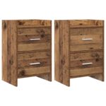 vidaXL Nočné stolíky 2 pcs Staré drevo 40 x 30 x 60 cm