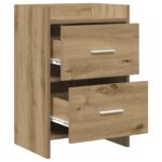vidaXL Nočné stolíky Dub artisan 40 x 30 x 60 cm Kompozitné drevo – Obrázok 3