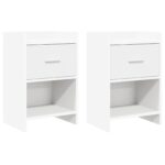 vidaXL Nočné stolíky 2 pcs Biela 40 x 30 x 60 cm Kompozitné drevo