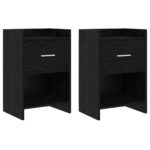vidaXL Nočné stolíky 2 pcs Čierny dub 40 x 30 x 60 cm Kompozitné drevo