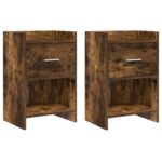 vidaXL Nočné stolíky 2 pcs Dymový dub 40 x 30 x 60 cm Kompozitné drevo