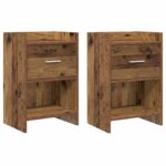 vidaXL Nočné stolíky 2 pcs Staré drevo 40 x 30 x 60 cm