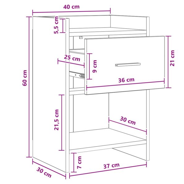 vidaXL Nočné stolíky 2 pcs Dub artisan 40 x 30 x 60 cm – Obrázok 9