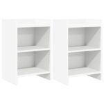 vidaXL Nočné stolíky 2 pcs Biela 40 x 30 x 60 cm Kompozitné drevo