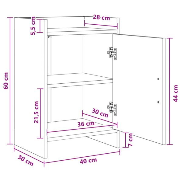vidaXL Nočné stolíky 2 pcs Dymový dub 40 x 30 x 60 cm Kompozitné drevo – Obrázok 8