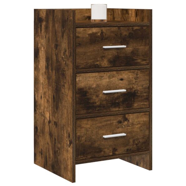 vidaXL Nočné stolíky Dymový dub 40 x 36 x 70 cm Kompozitné drevo – Obrázok 2
