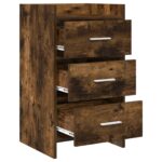 vidaXL Nočné stolíky Dymový dub 40 x 36 x 70 cm Kompozitné drevo – Obrázok 3