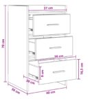 vidaXL Nočné stolíky Sivý Sonoma 40 x 36 x 70 cm Kompozitné drevo – Obrázok 10