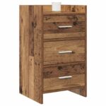 vidaXL Nočné stolíky Staré drevo 40 x 36 x 70 cm Kompozitné drevo – Obrázok 2