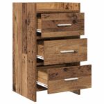 vidaXL Nočné stolíky Staré drevo 40 x 36 x 70 cm Kompozitné drevo – Obrázok 3