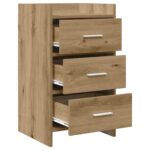 vidaXL Nočné stolíky Dub artisan 40 x 36 x 70 cm Kompozitné drevo – Obrázok 3