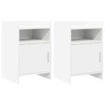 vidaXL Nočné stolíky 2 pcs Biela 40 x 36 x 60 cm Kompozitné drevo