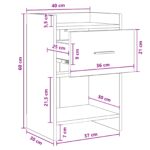 vidaXL Nočné stolíky Čierny dub 40 x 36 x 60 cm Kompozitné drevo – Obrázok 10