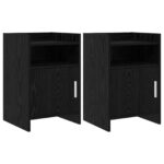 vidaXL Nočné stolíky 2 pcs Čierny dub 40 x 36 x 60 cm Kompozitné drevo