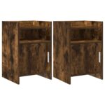 vidaXL Nočné stolíky 2 pcs Dymový dub 40 x 36 x 60 cm Kompozitné drevo