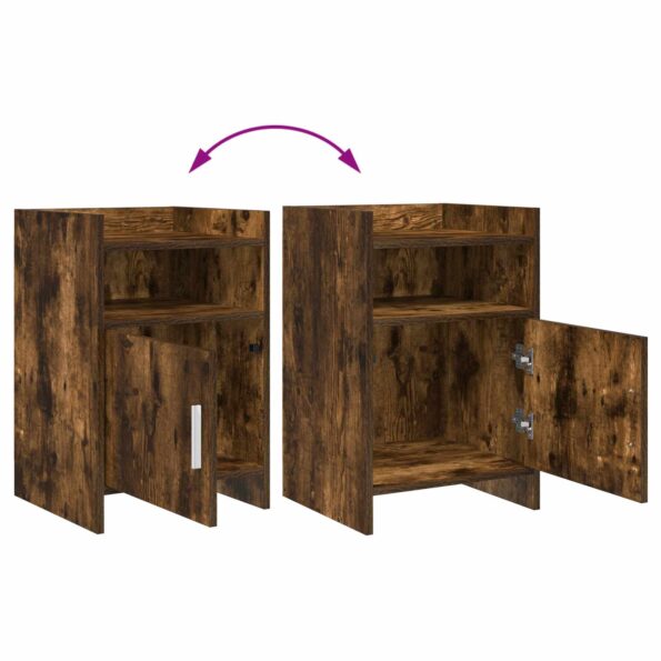 vidaXL Nočné stolíky 2 pcs Dymový dub 40 x 36 x 60 cm Kompozitné drevo – Obrázok 9