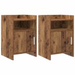 vidaXL Nočné stolíky 2 pcs Staré drevo 40 x 36 x 60 cm