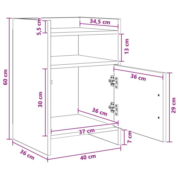 vidaXL Nočné stolíky 2 pcs Dub artisan 40 x 36 x 60 cm – Obrázok 11