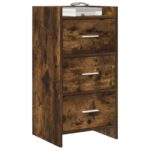 vidaXL Servírovacia skriňa Dymový dub 40 x 36 x 80 cm Kompozitné drevo – Obrázok 2