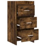 vidaXL Servírovacia skriňa Dymový dub 40 x 36 x 80 cm Kompozitné drevo – Obrázok 3