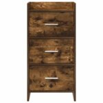 vidaXL Servírovacia skriňa Dymový dub 40 x 36 x 80 cm Kompozitné drevo – Obrázok 4