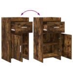 vidaXL Servírovacia skriňa Dymový dub 40 x 36 x 80 cm Kompozitné drevo – Obrázok 8