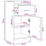vidaXL Servírovacia skriňa Sivý Sonoma 40 x 36 x 80 cm – Obrázok 9