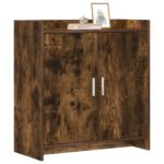 vidaXL Servírovacia skriňa Dymový dub 72 x 36 x 80 cm Kompozitné drevo – Obrázok 2