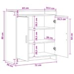 vidaXL Servírovacia skriňa Dub artisan 72 x 36 x 80 cm – Obrázok 10