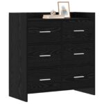 vidaXL Servírovacia skriňa Čierny dub 75 x 33 x 80 cm Kompozitné drevo – Obrázok 2
