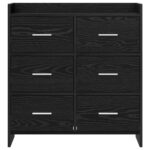 vidaXL Servírovacia skriňa Čierny dub 75 x 33 x 80 cm Kompozitné drevo – Obrázok 4
