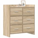 vidaXL Servírovacia skriňa Dub sonoma 75 x 33 x 80 cm Kompozitné drevo – Obrázok 2