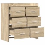 vidaXL Servírovacia skriňa Dub sonoma 75 x 33 x 80 cm Kompozitné drevo – Obrázok 3