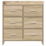 vidaXL Servírovacia skriňa Dub sonoma 75 x 33 x 80 cm Kompozitné drevo – Obrázok 4