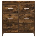 vidaXL Servírovacia skriňa Dymový dub 75 x 33 x 80 cm Kompozitné drevo – Obrázok 4