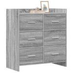 vidaXL Servírovacia skriňa Sivý Sonoma 75 x 33 x 80 cm – Obrázok 2